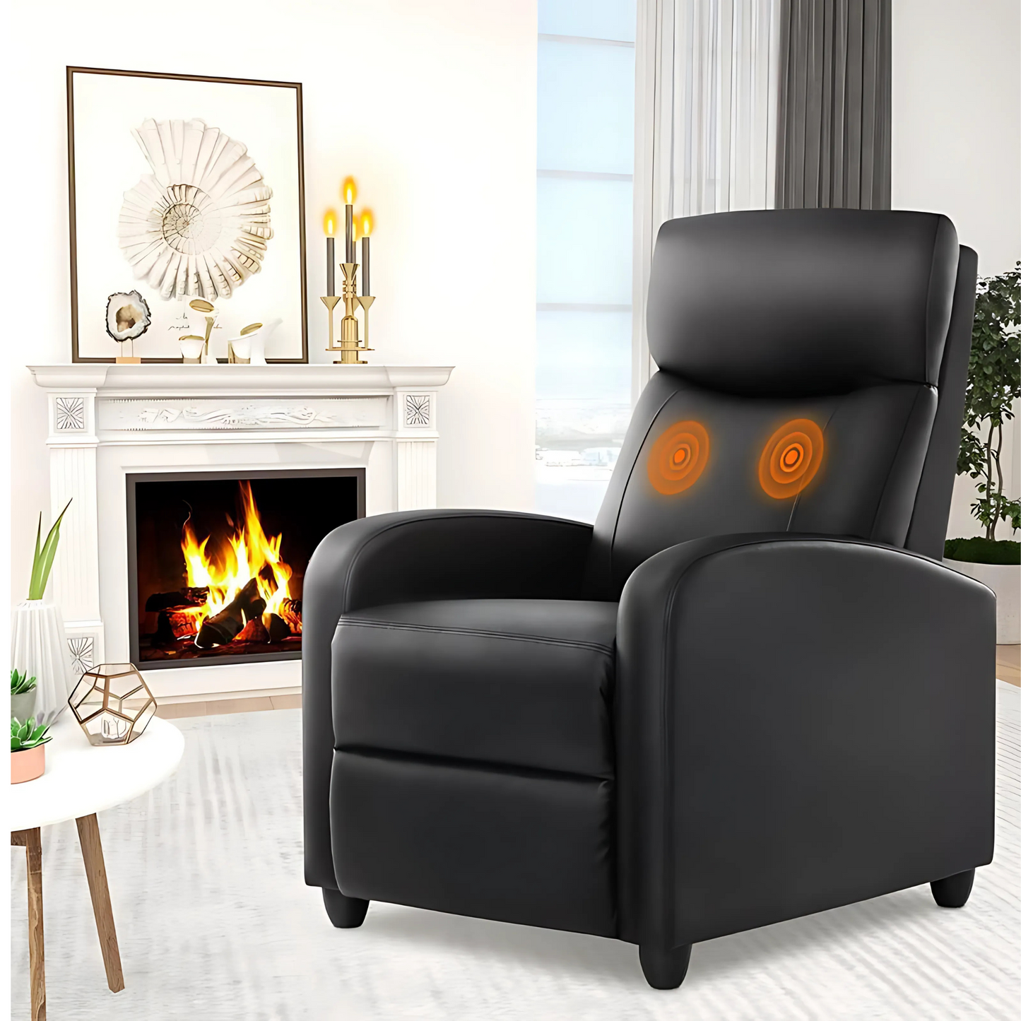 Sweetfurniture Recliner Chair for Living Room, Massage Recliner Chair Theater Chairs Adjustable Modern Reclining Chair with Padded Seat Backrest