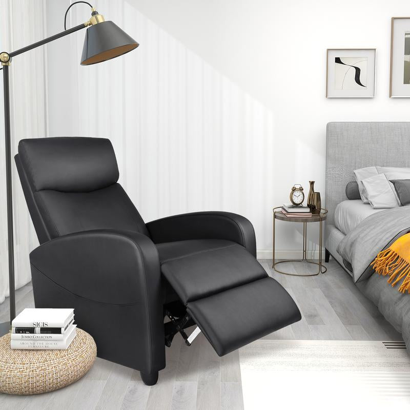 Sweetfurniture Recliner Chair for Living Room, Massage Recliner Chair Theater Chairs Adjustable Modern Reclining Chair with Padded Seat Backrest